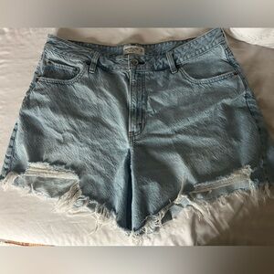 Abercrombie & Fitch Frayed Light Blue Jean Shorts